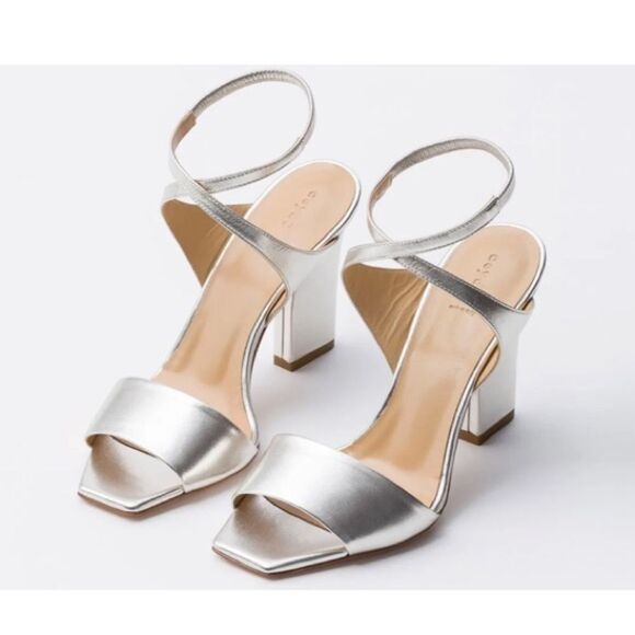NEW Aeyde Gabriella Metallic Silver Sandals size 39.5 - Picture 7 of 7
